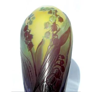 1900 Lily Of The Valley Vase By Gallé, Perfect, Daum Art-nouveau Era