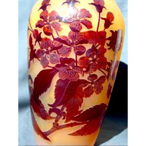 Vase 1900 Galle "Fleurs et boutons de prunier", parfait, era daum art-nouveau