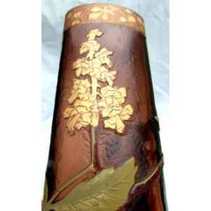 Vase 1900 à décor de marronniers gravés à l'acide, era legras daum galle