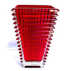 Vase Baccarat modèle "EYE" rouge, gros modèle de 30 cm, parfait, 5,6 kgs era daum Lalique