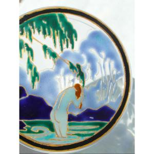 Art Deco Candy Box "la Toilette" By Marcel Goupy, From The Daum Lalique Marinot Era