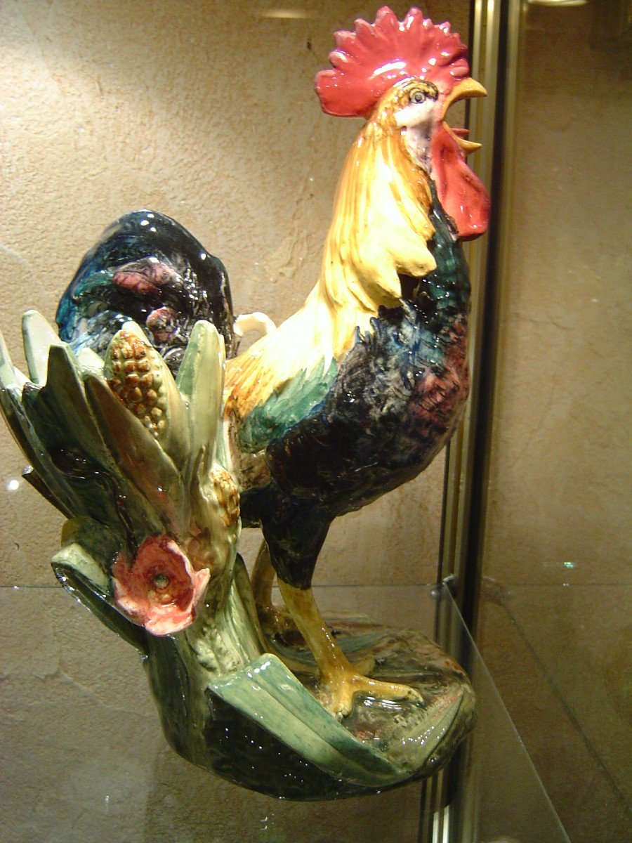 Bouquetiere  BARBOTINE  Coq Delphin Massier Valauris-photo-3