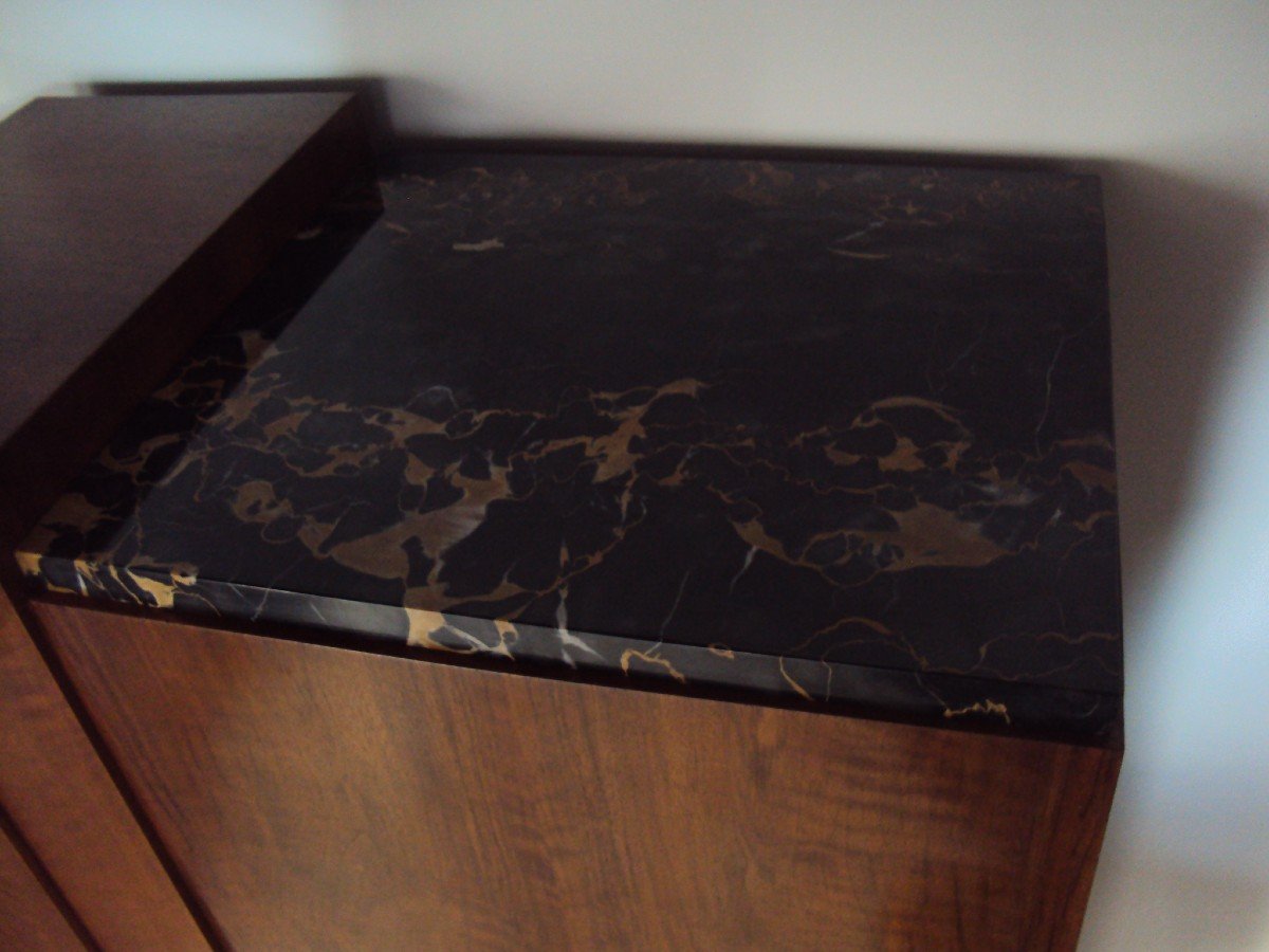 Maison Soubrier Paris Buffet Epoque Art Deco Placage Ronce De Noyer -photo-6