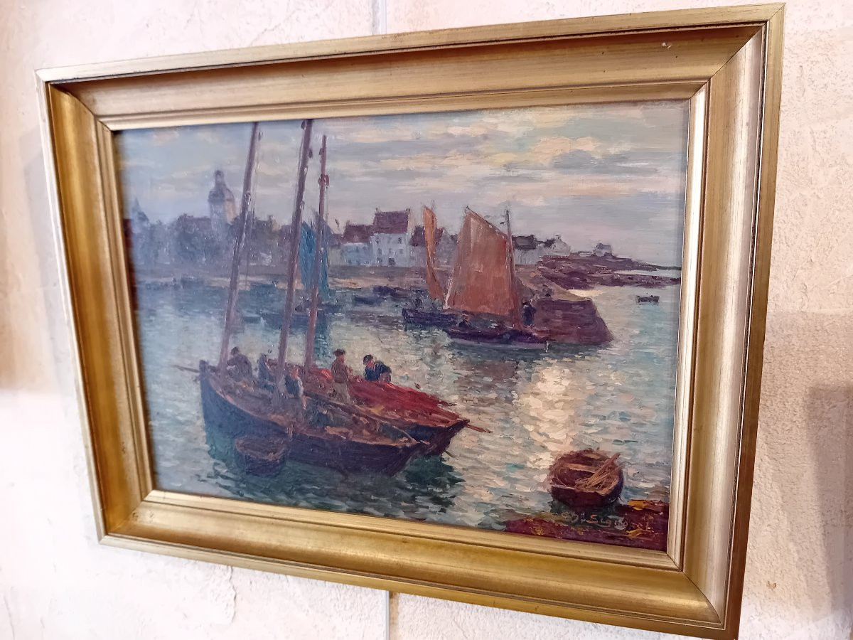 Charles Signoret Oil On Canvas Marine Circa 1900 -photo-4
