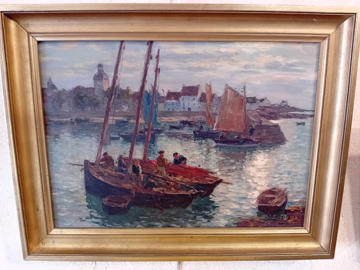 Charles Signoret Oil On Canvas Marine Circa 1900 