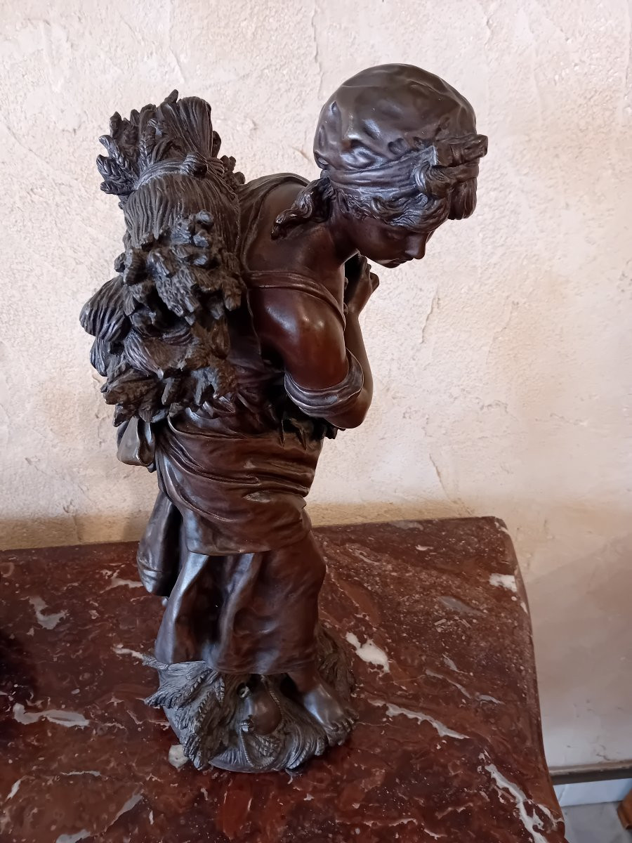 Hippolyte Moreau Bronze End Of The 19th Century Harvest -photo-3