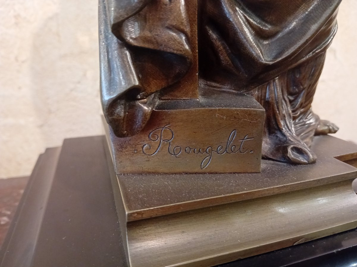 ROUGELET BENOIT BRONZE A PATINE MEDAILLE  -photo-1