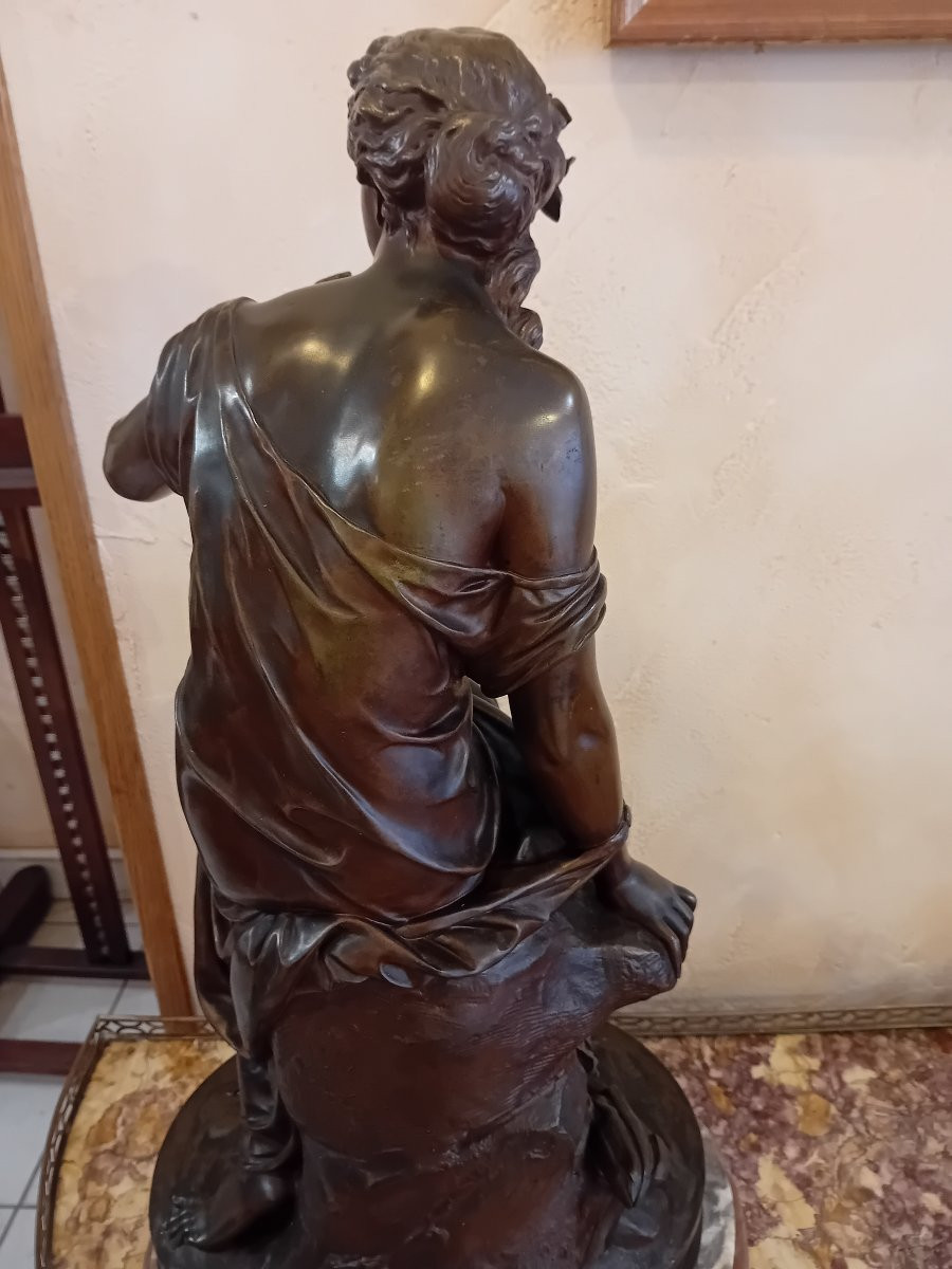 Emile Hebert "the Virgin's Thread" Important Bronze With Patina Medal -photo-2