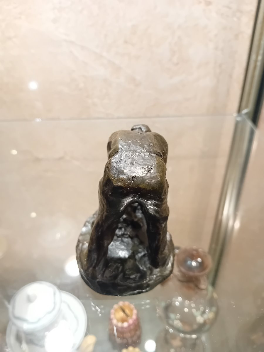 DALOU Aimé Jules " le casseur de pierres" bonze à patine brune  Susses Freres éditeur -photo-4