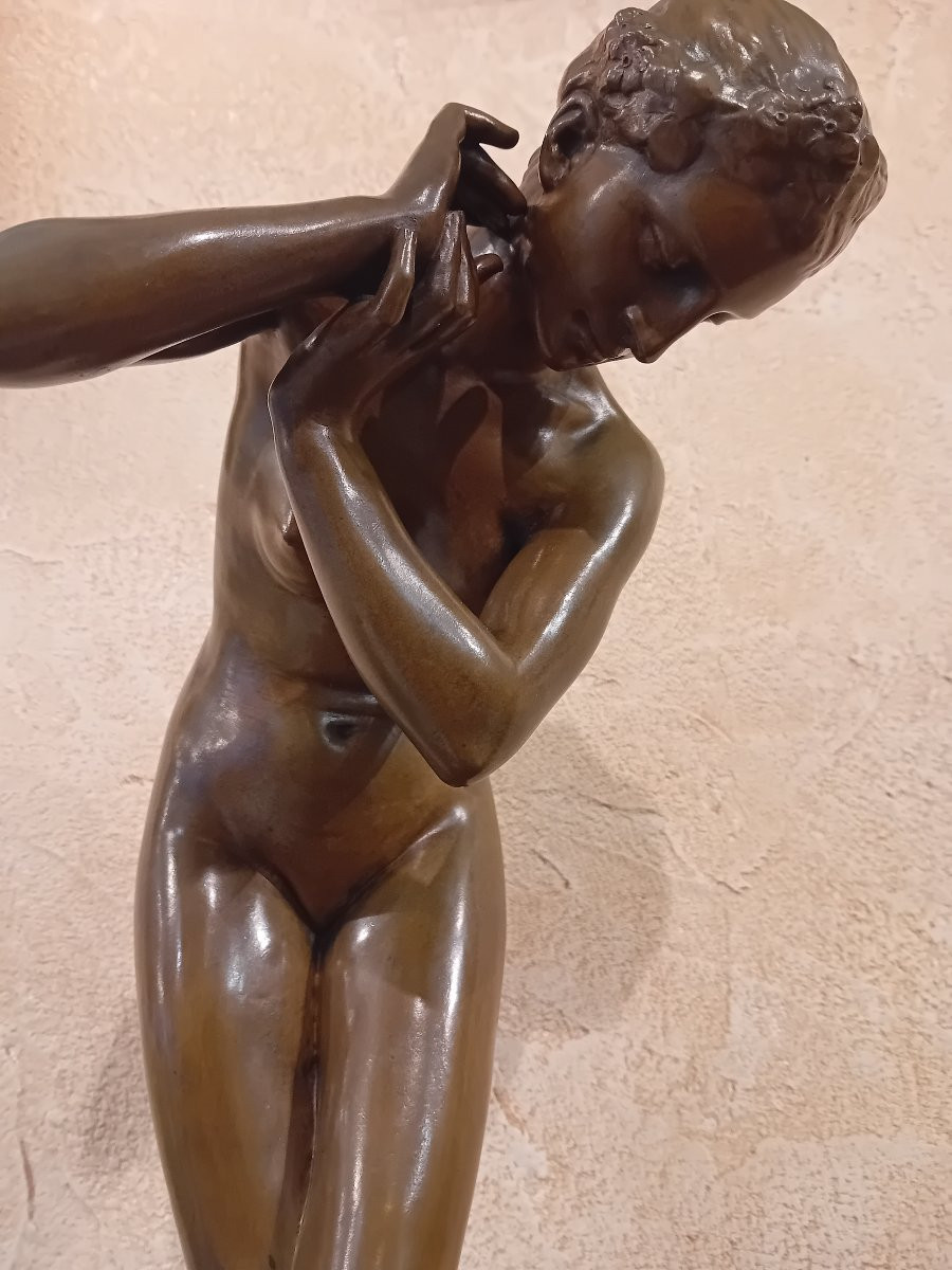 Albert-andré Pasche Bronze With Brown Patina "the Bather" -photo-3