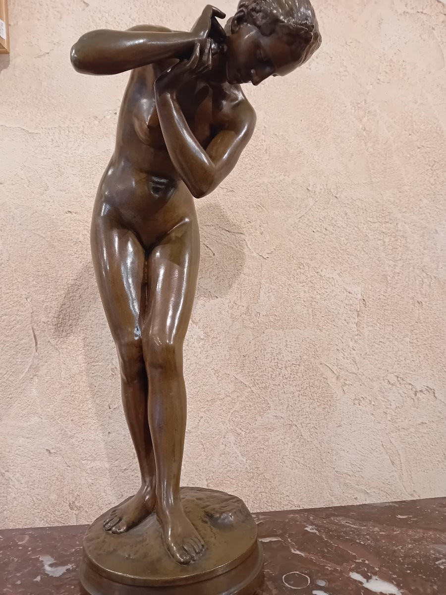Albert-andré Pasche Bronze With Brown Patina "the Bather" -photo-4