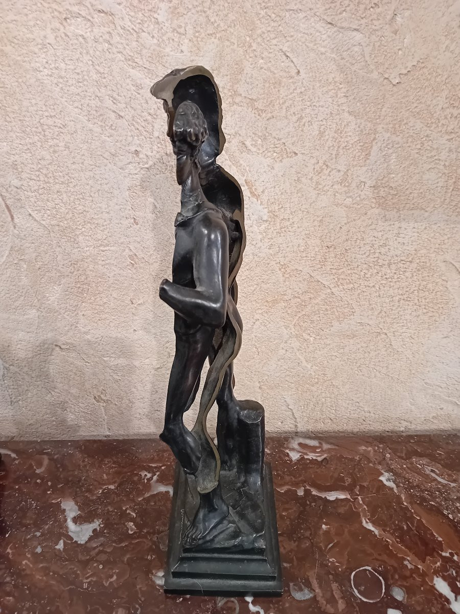 Arman Bronze Cast With Brown Patina "david"-photo-4