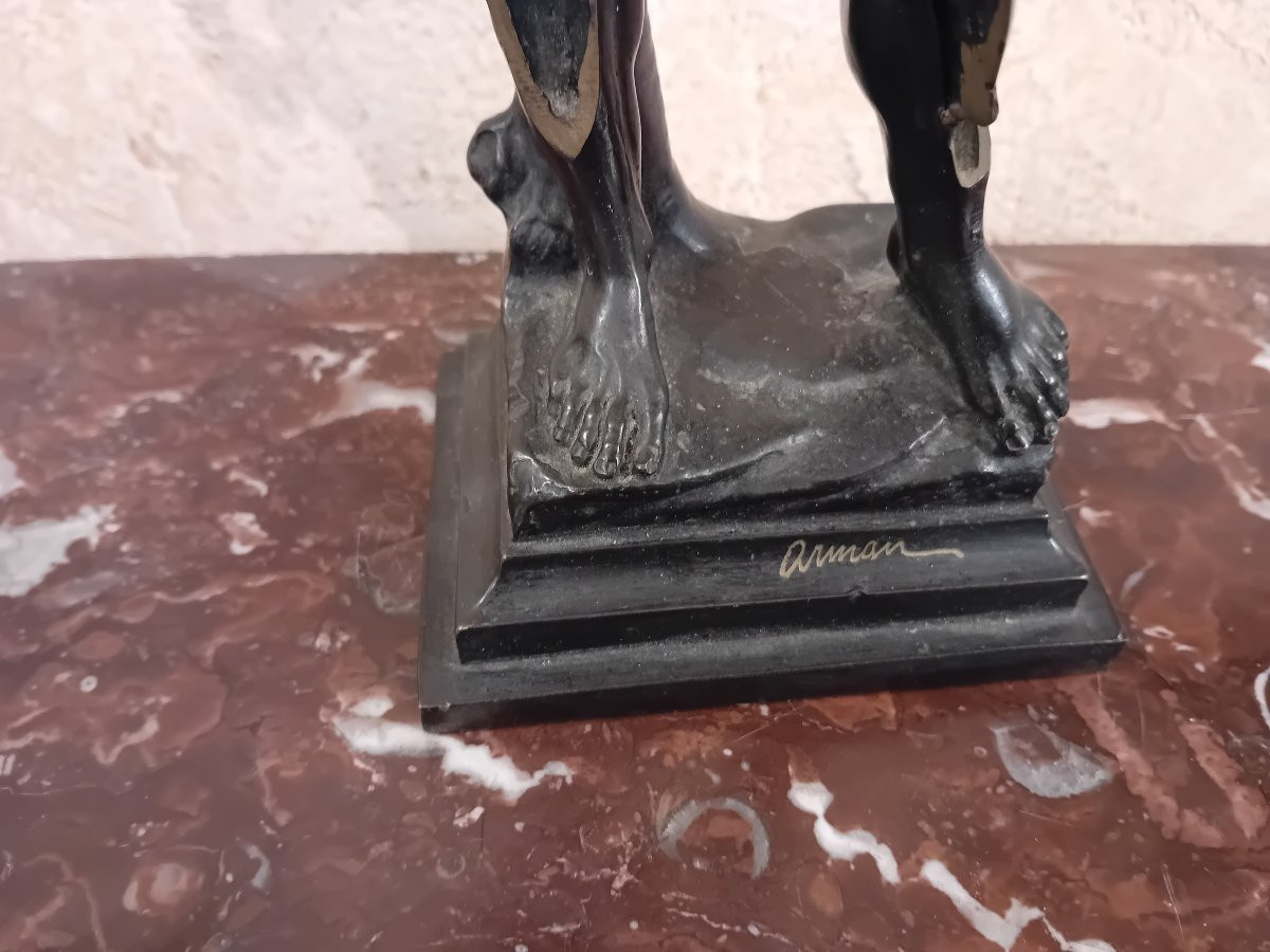 Arman Bronze Cast With Brown Patina "david"-photo-1
