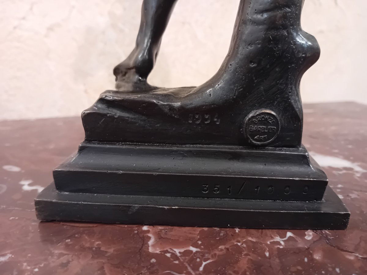 Arman Bronze Cast With Brown Patina "david"-photo-2