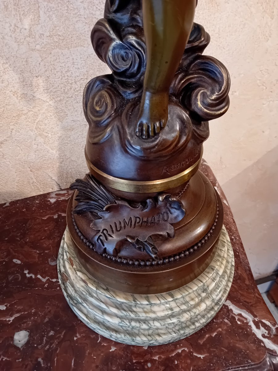 RANCOULET ERNEST  BRONZE EPOQUE FIN XIXème  TRIUMPHATO  L'AMOUR TRIOMPHANT -photo-3