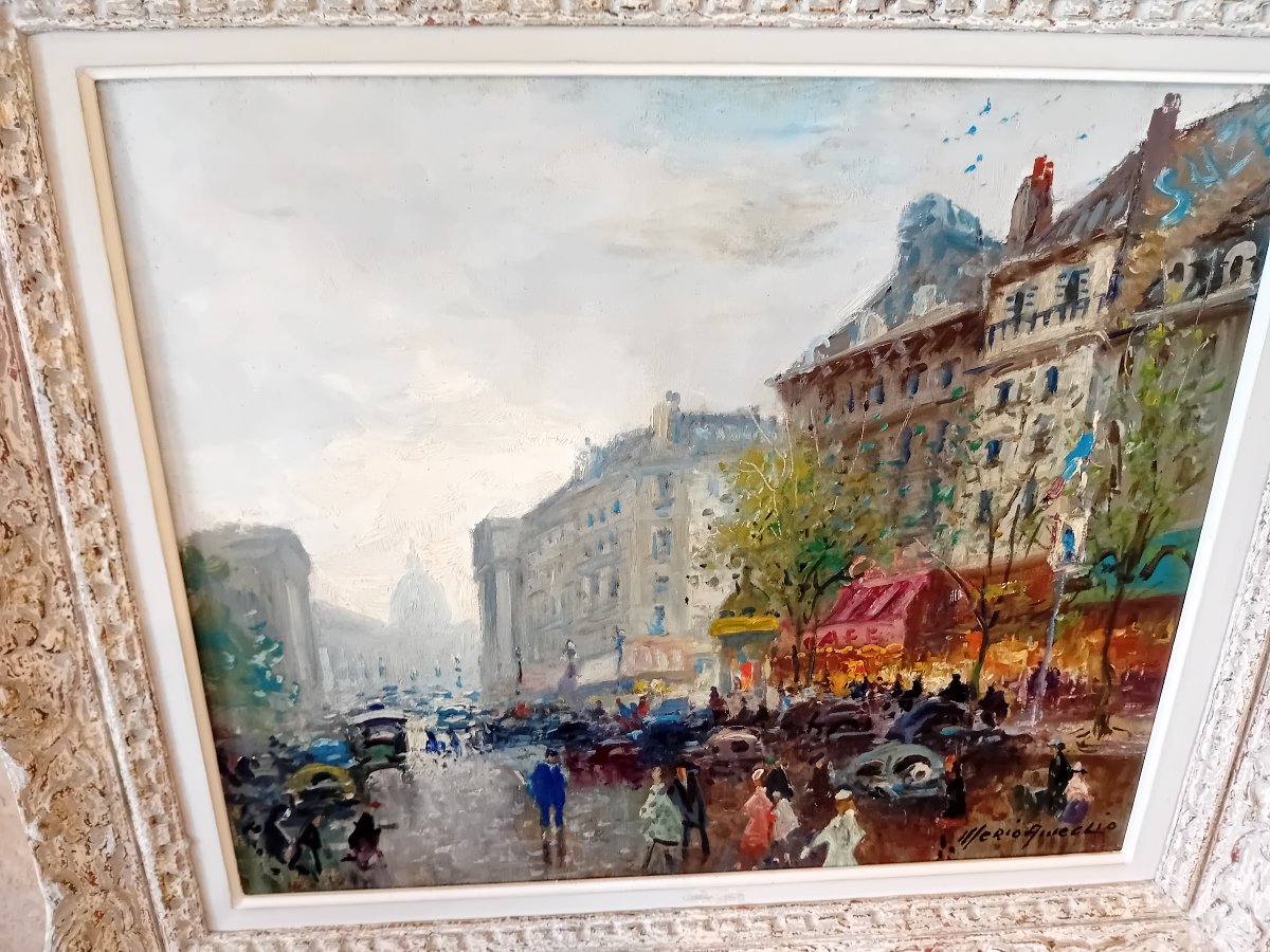 Ameglio Merio  Oil On Canvas  Paris, Rue Royale-photo-2