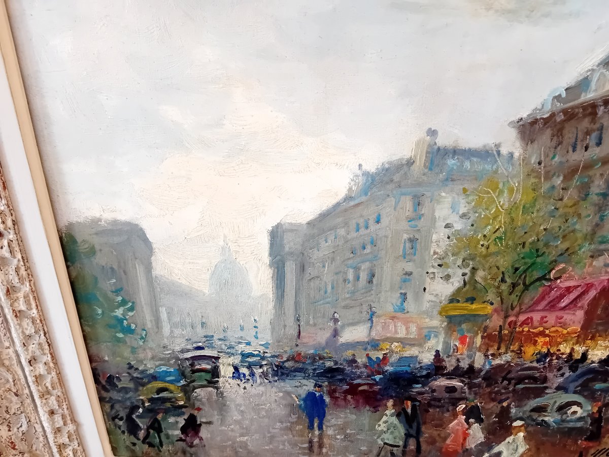 Ameglio Merio  Oil On Canvas  Paris, Rue Royale-photo-3