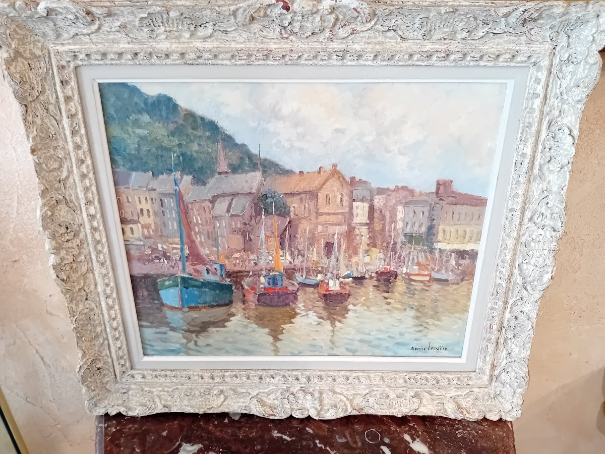 Maurice Lemaitre Oil On Canvas  Port Of Honfleur
