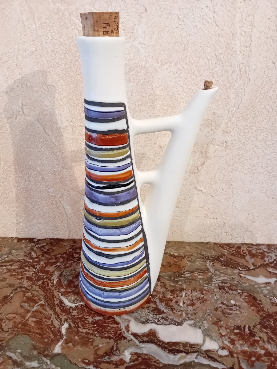Roger Capron  Enameled Earthenware Liqueur Bottle -photo-3