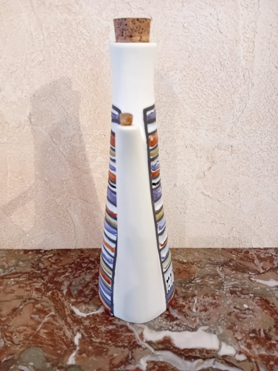 Roger Capron  Enameled Earthenware Liqueur Bottle -photo-4