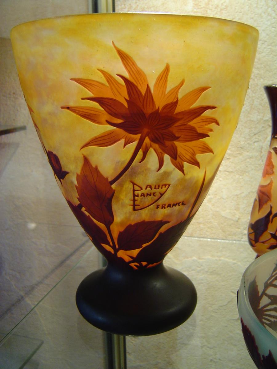 Important Vase Verre Multicouches Debut XXème  Daum Nancy-photo-2
