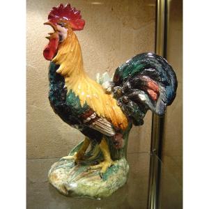 Majolica  Rooster Delphin Massier Valauris