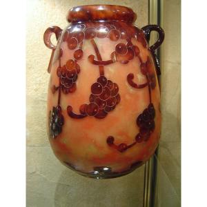 Charles Schneider  Cameo Glass Vase