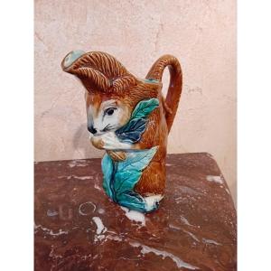 Orchies Squirrel Majolica Pitcher