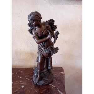 Hippolyte Moreau Bronze End Of The 19th Century Harvest 