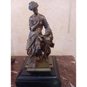 ROUGELET BENOIT BRONZE A PATINE MEDAILLE  