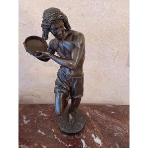 DURET FRANCISQUE DANSEUR AU TAMBOURIN EN BRONZE