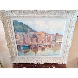 Maurice Lemaitre Oil On Canvas  Port Of Honfleur