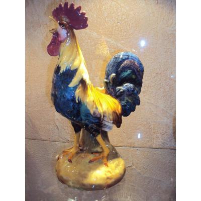 Majolica Rooster  Jerome Massier Fils