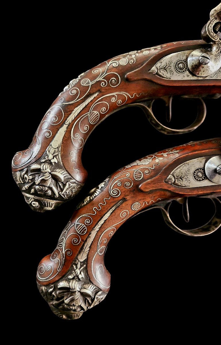 Pair Of Officer's Flintlocks -photo-2
