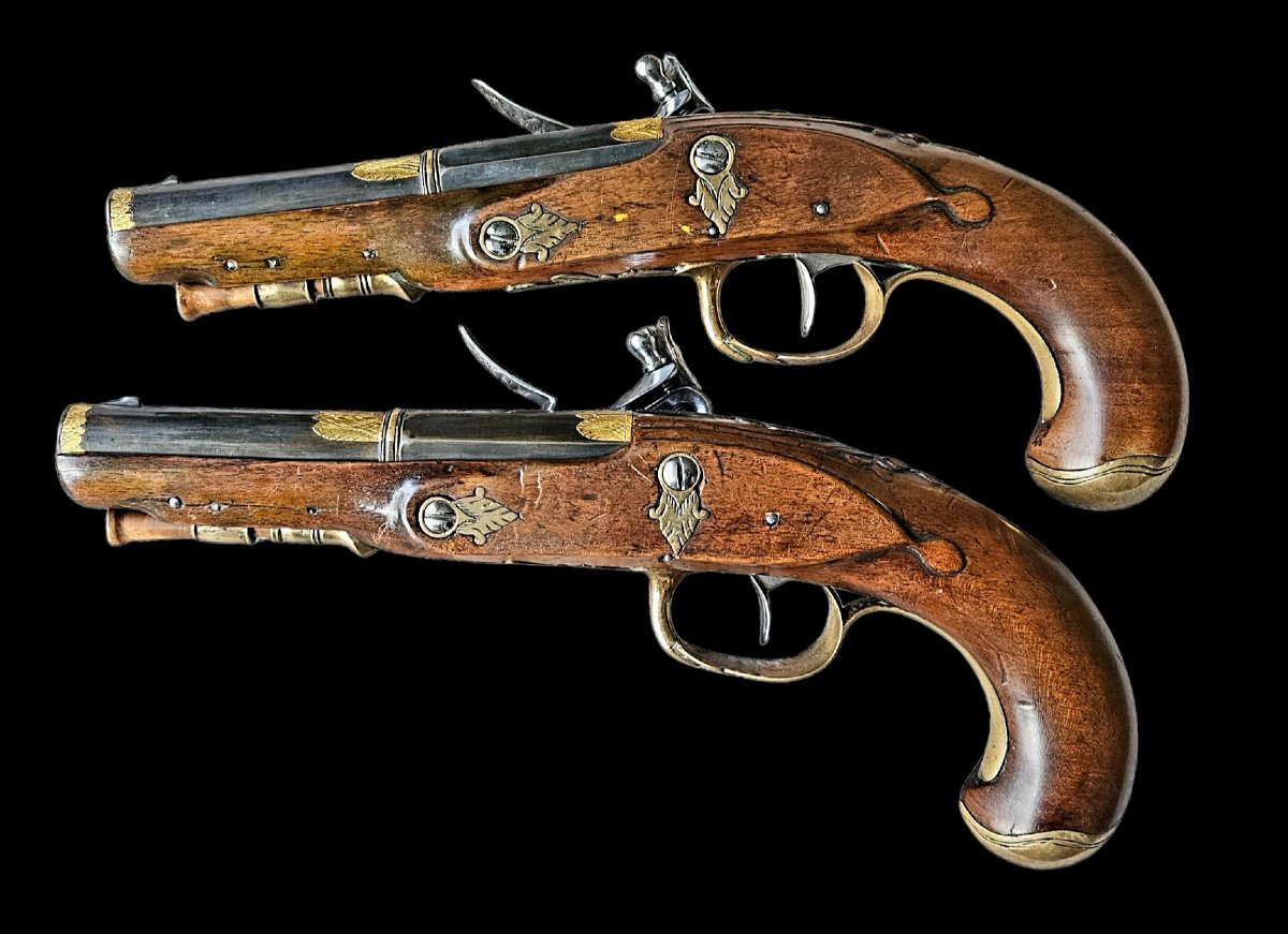 Pair Of Officer's Flintlock Pistols -photo-2