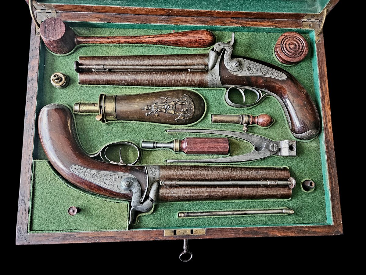 Coffret pistolet type 1855 d'état-major -photo-2