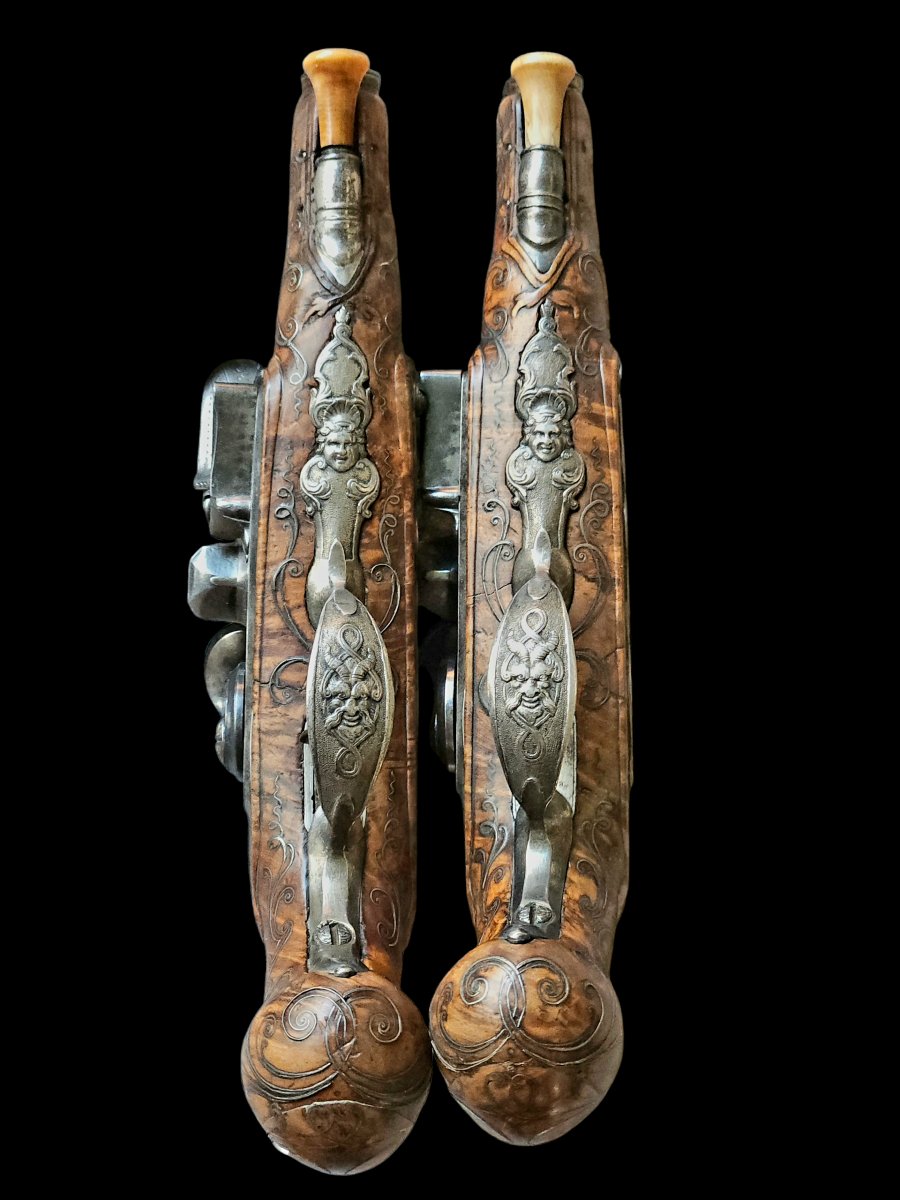 Paire de pistolet louis XIV -photo-1