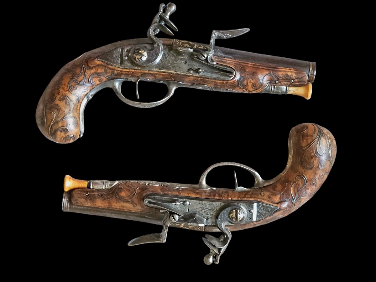 Paire de pistolet louis XIV -photo-2