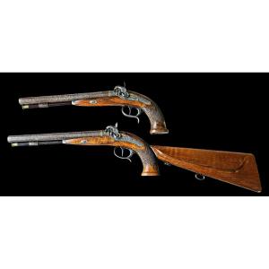 Pair Of Cavalry Officer's Pistols 