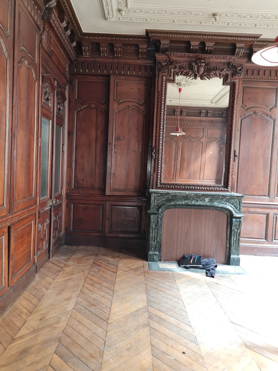Complete Piece Of 19th Century Oak Woodwork From A Haut Marnais Mansion-photo-2