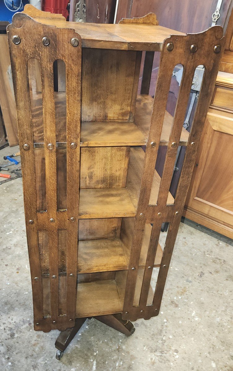 Beech Revolving Bookcase From The 1930s