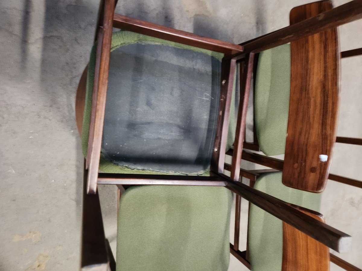 Suite De 5 Chaises Gessef (design Italien) En Palissandre Des Années 60 -photo-4