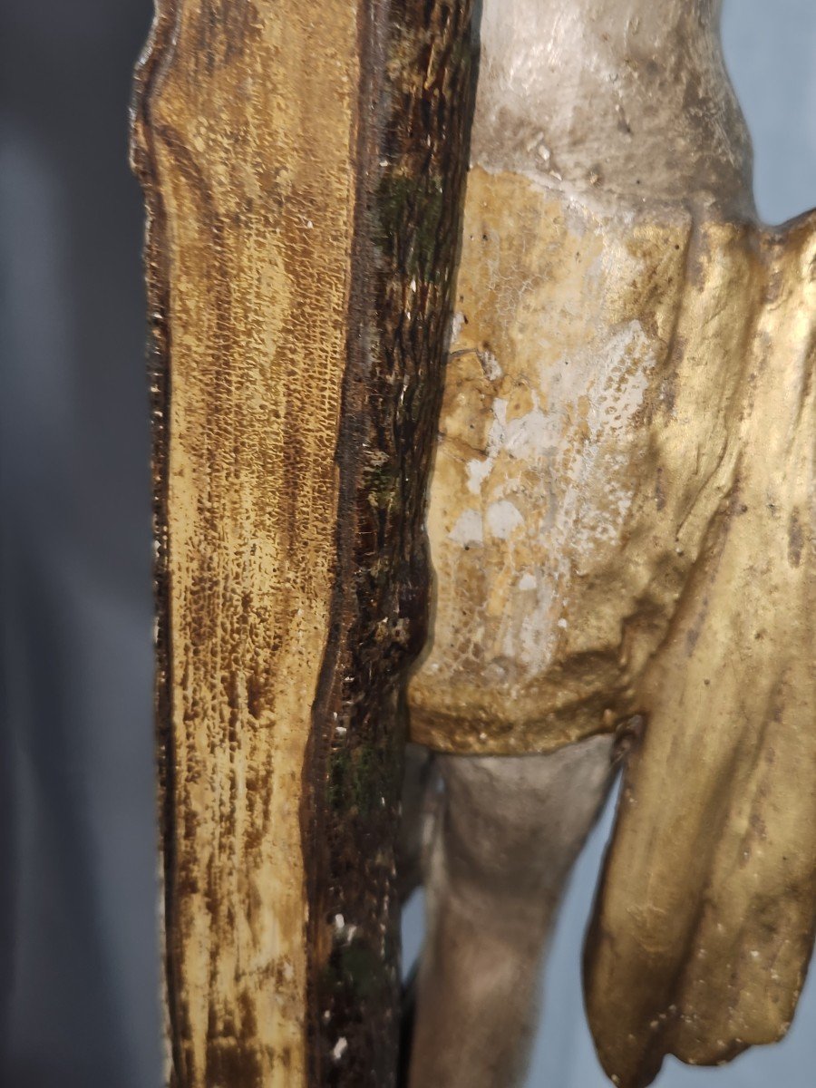 Christ En Bois Polychrome Et Doré Début 19ème -photo-4
