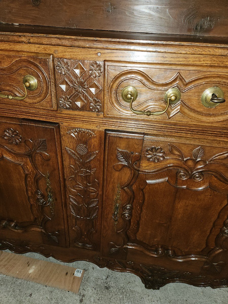 Exceptional 3-door Dresser Lorrain Early 19th Century In Oak -photo-7