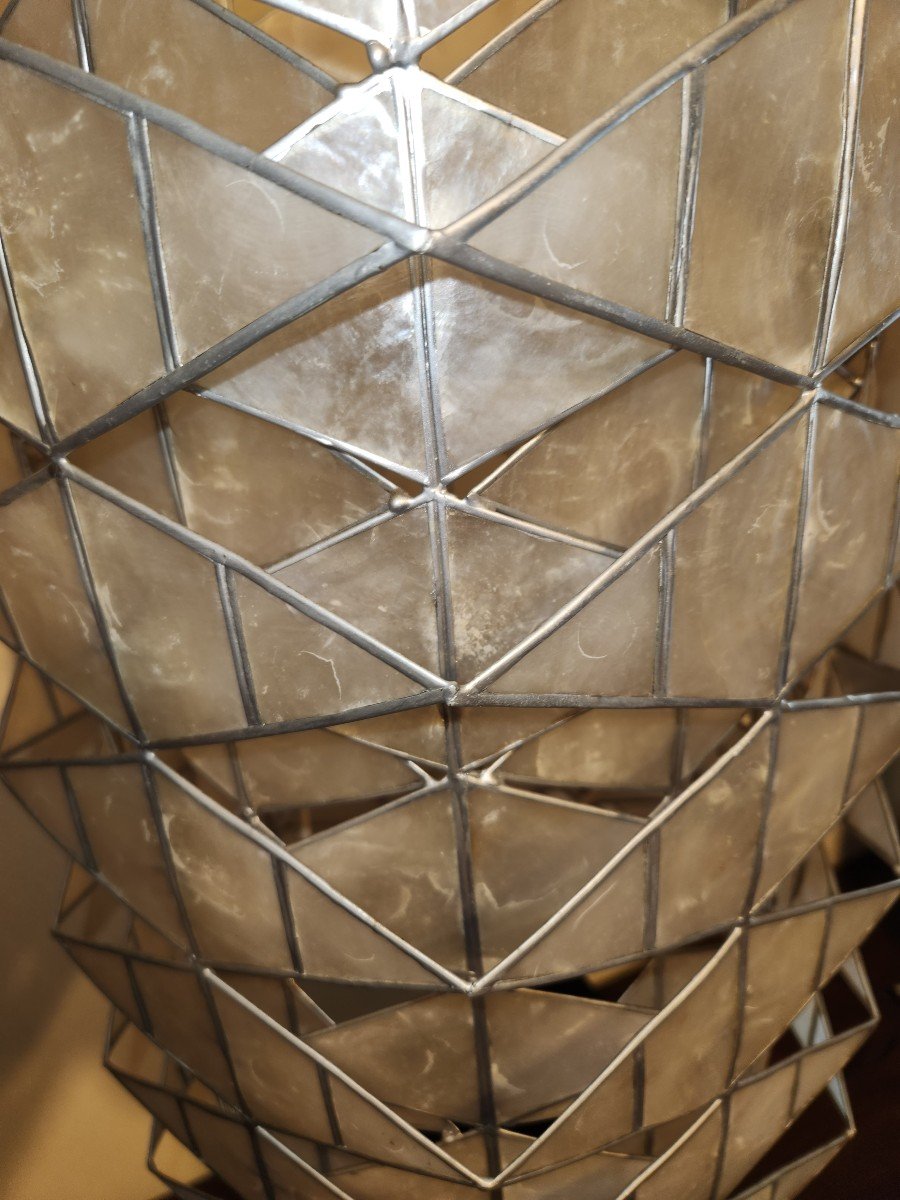 Pair Of Lamps In Very Heavy Wood And Mother-of-pearl 1960/1870-photo-7