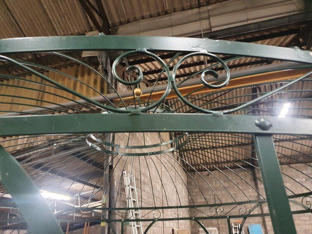 Large Diameter Wrought Iron Garden Arbor -photo-2