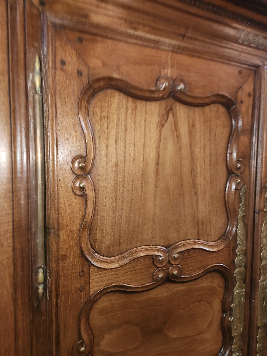 Studded Breton Wardrobe Late 19th Century In Fruitwood And Oak -photo-5