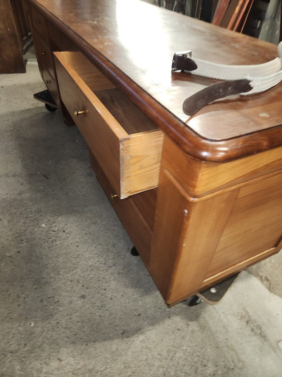 Old Shop Counter In Fruit Wood Late 19th Early 20th Century -photo-2