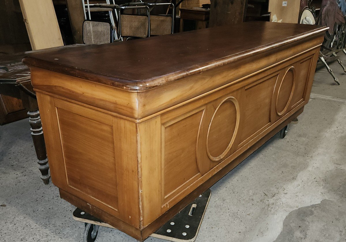 Old Shop Counter In Fruit Wood Late 19th Early 20th Century 