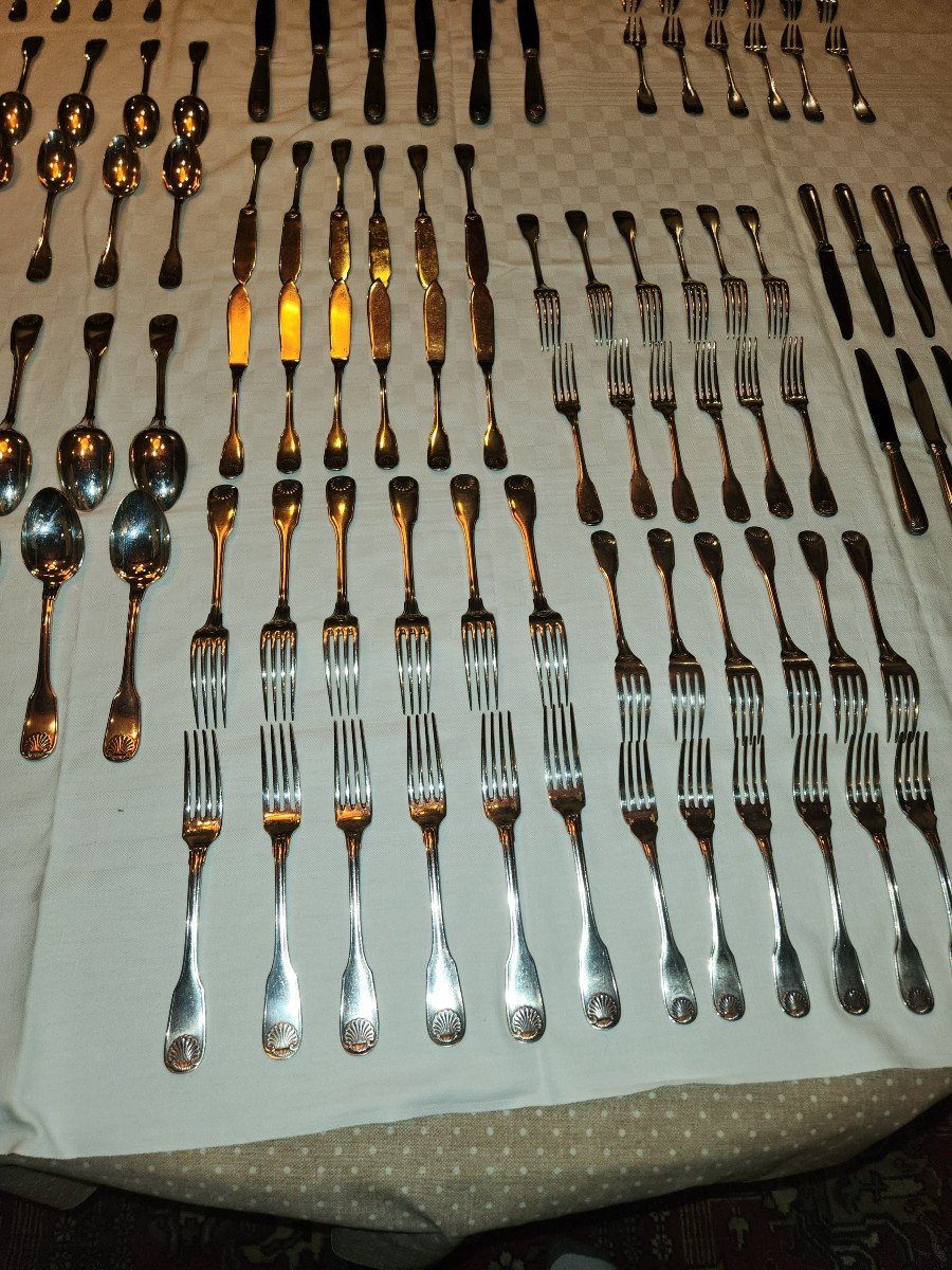 Ménagère Art Deco Cristofle Modèle Vendôme De 120 Pièces -photo-3